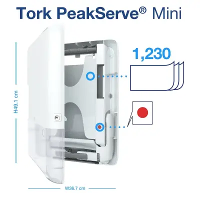 Tork 552550 PeakServe® Mini Continuous™ Kağıt Havlu Dispenseri Beyaz - 6