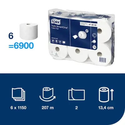 Tork 472242 Smartone İçten Çekmeli Tuvalet Kağıdı 207 Mt 6'lı Rulo - 4