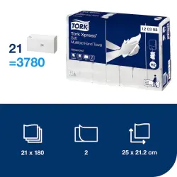Tork 120398 Xpress Z Katlı Kağıt Havlu Advanced 180 Yapraklı 21 Paket - 4