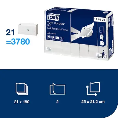 Tork 120398 Xpress Z Katlı Kağıt Havlu Advanced 180 Yapraklı 21 Paket - 4