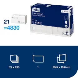 Tork 150100 Xpress Z Katlı Kağıt Havlu Universal 230 Yapraklı 21 Paket - 4