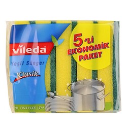 Vileda Yeşil Klasik Sünger 5`li - Vileda