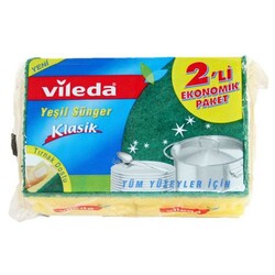 Vileda Yeşil Oluklu Klasik Sünger 2`li - Vileda