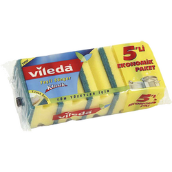 Vileda Yeşil Oluklu Klasik Sünger 5`li - Vileda